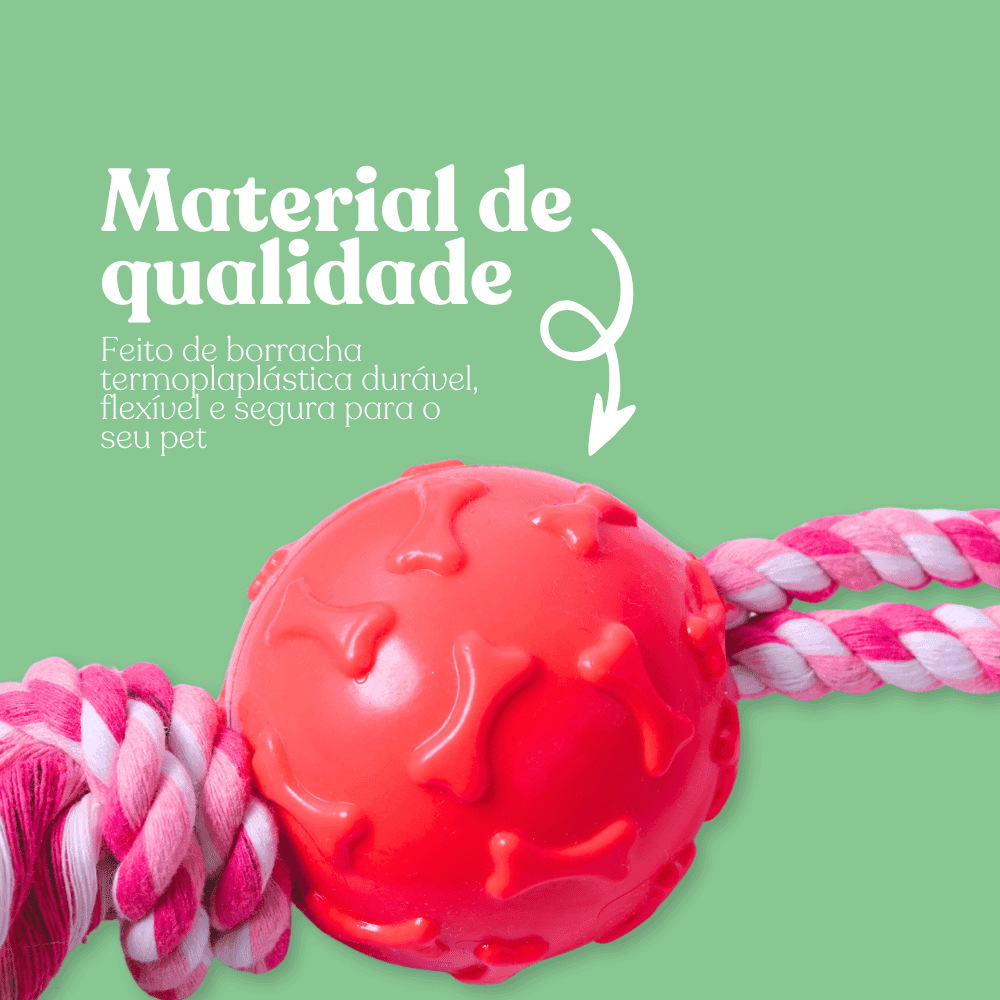 Bola com Corda para Cães Pequenos